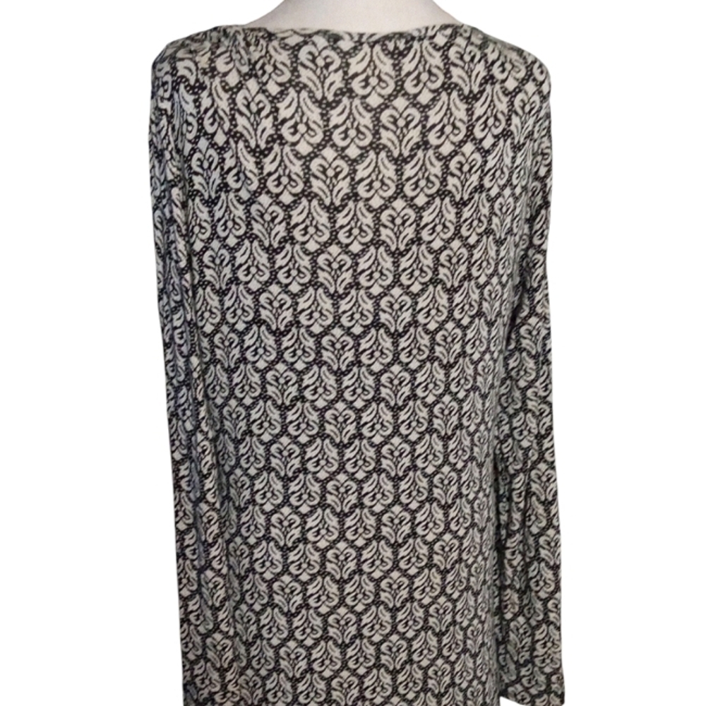 Soft Surroundings Black White Faux Wrap Front Jersey Knit Maxi Dress Size Medium - Picture 6 of 9